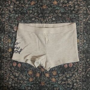 Aerie High Waist Cream Shorts